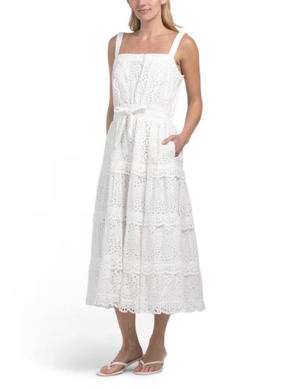 JL LUXE LABEL Sleeveless Eyelet Maxi Dress